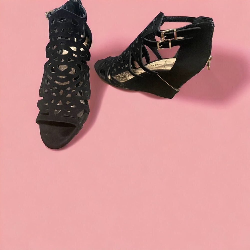 Jessica Simpson Rabah Black suede Wedge 7.5M - Picture 5 of 8